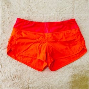 Lululemon Speed Shorts Neon Orange size 4